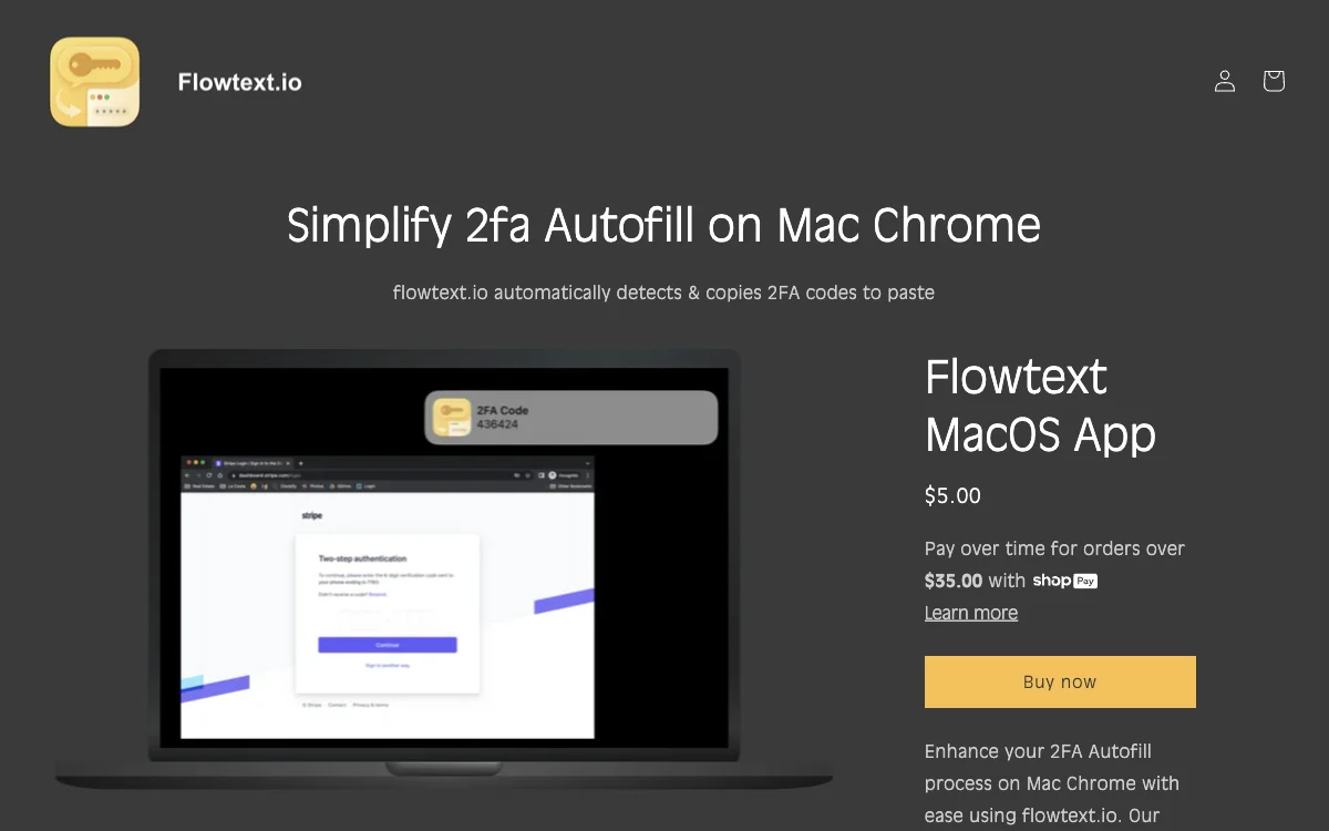 Simplify 2FA Autofill on Mac Chrome with Flowtext.io