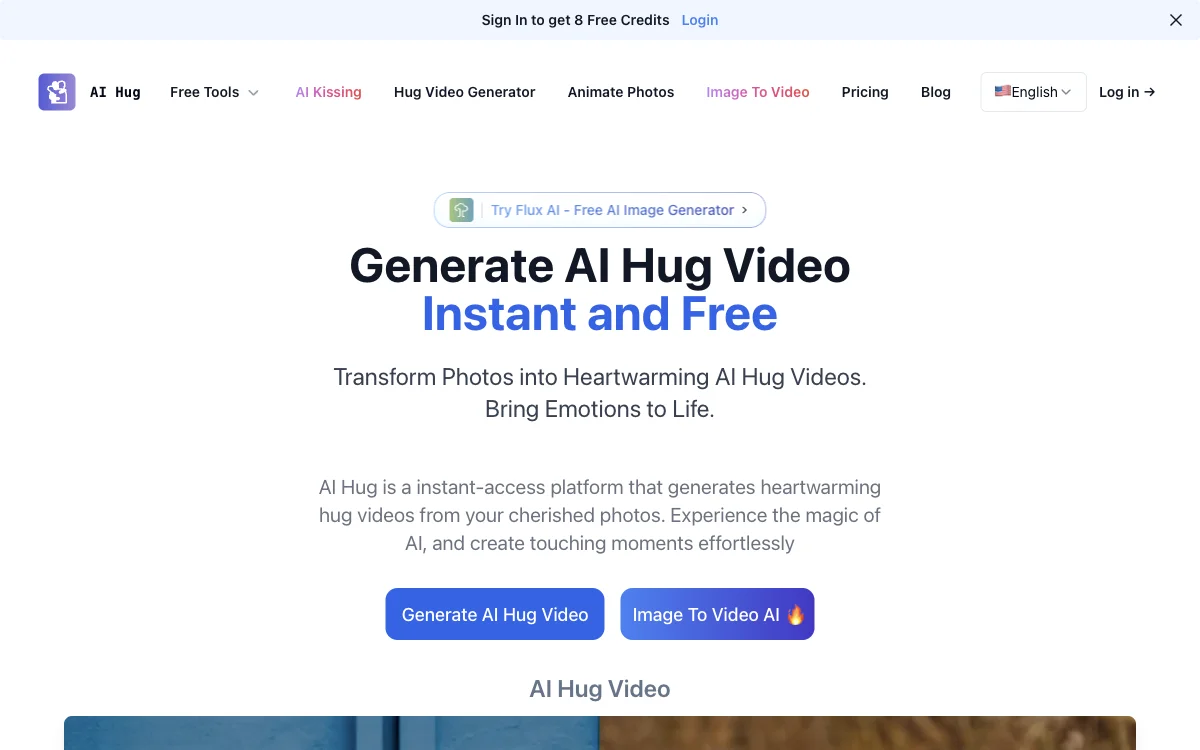 AI Hug - المولد المجاني للفيديوهات عن التضامن باستخدام الذكاء الاصطناعي