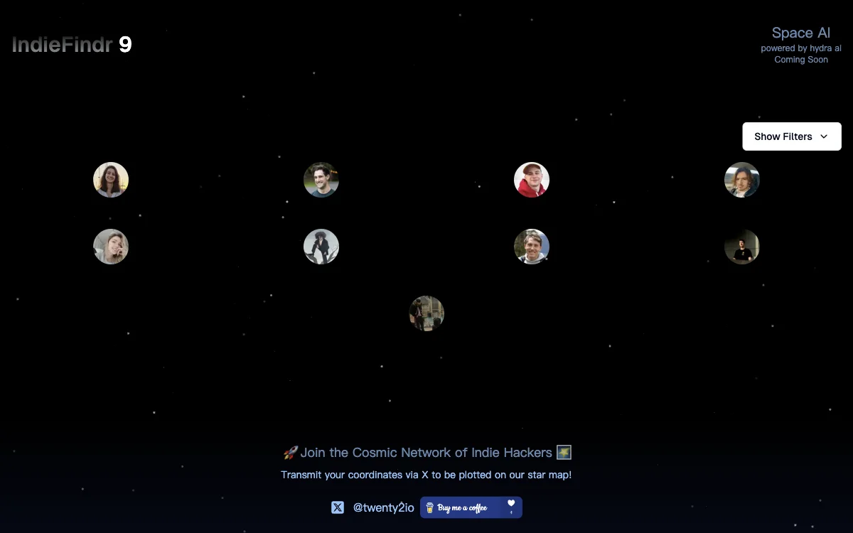 IndieFindr 9 Space AI: Amplify Your Cosmic Signal as an Indie Hacker