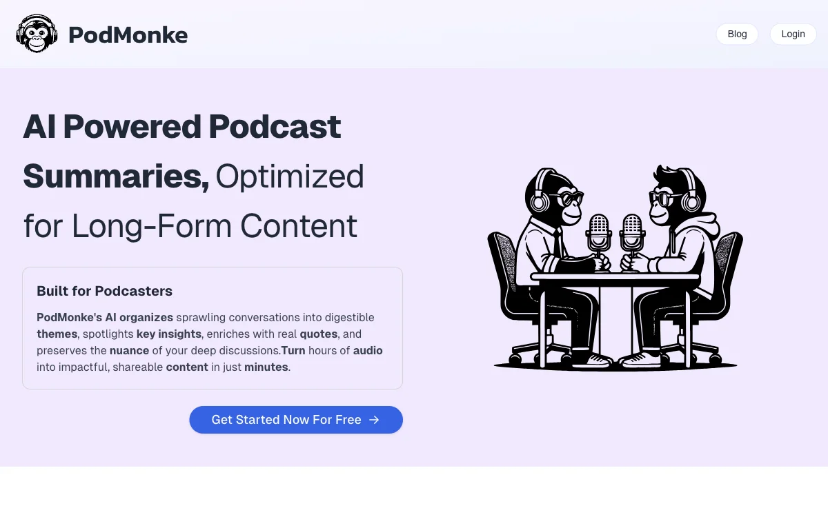 PodMonke: تسهيل إنتاج البودكاست باستخدام الأدوات المدعومة بالذكاء الاصطناعي