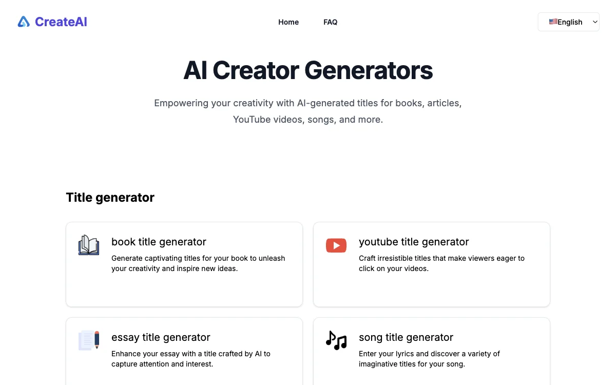 CreateAi: Unleashing Creativity with AI-Generated Titles