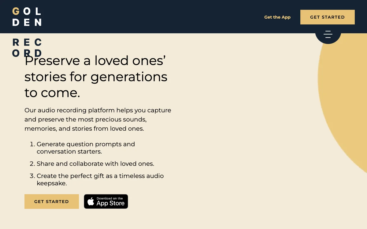 Golden Record App - Preserving Lifelong Memories