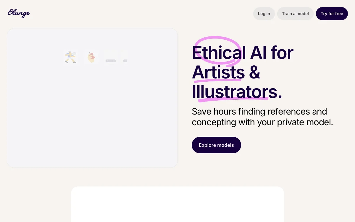 Blunge: Ethical AI Art Generator for Artists & Illustrators