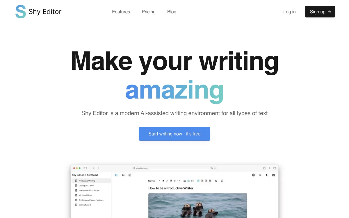 Shy Editor - AI-Powered Writing Assistant for Enhanced Text Creation