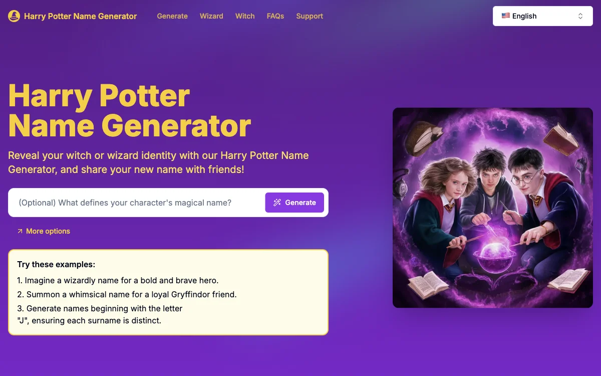 哈利·波特名字生成器：开启魔法命名之旅