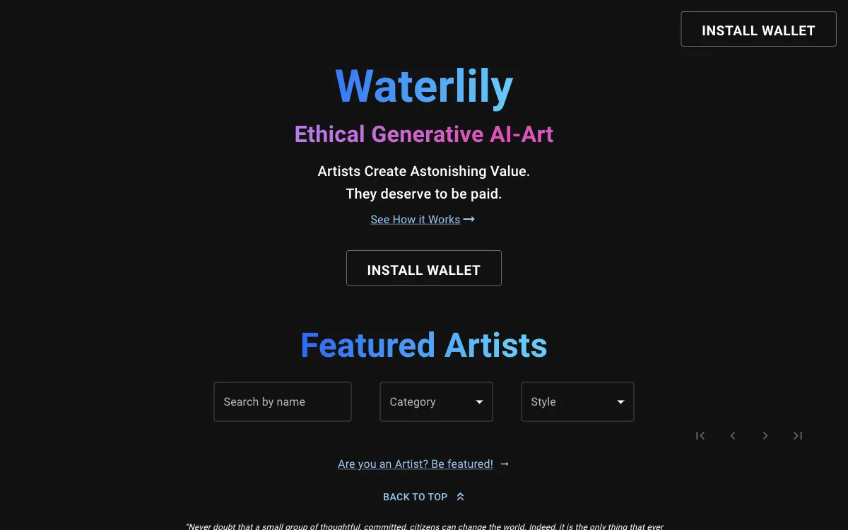 Waterlily：助力艺术家实现价值的 AI 工具