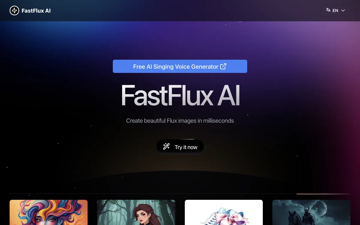 FastFlux AI - إنشاء صور FLUX بسرعة باستخدام الذكاء الاصطناعي (مجانية، بدون تسجيل)