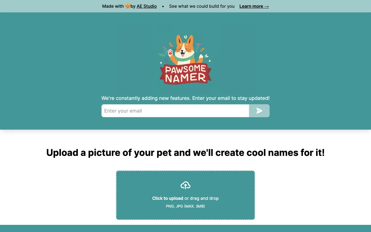 Pawsome Namer - إنشاء أسماء حيوانات أليفة بسهولة باستخدام الذكاء الاصطناعي