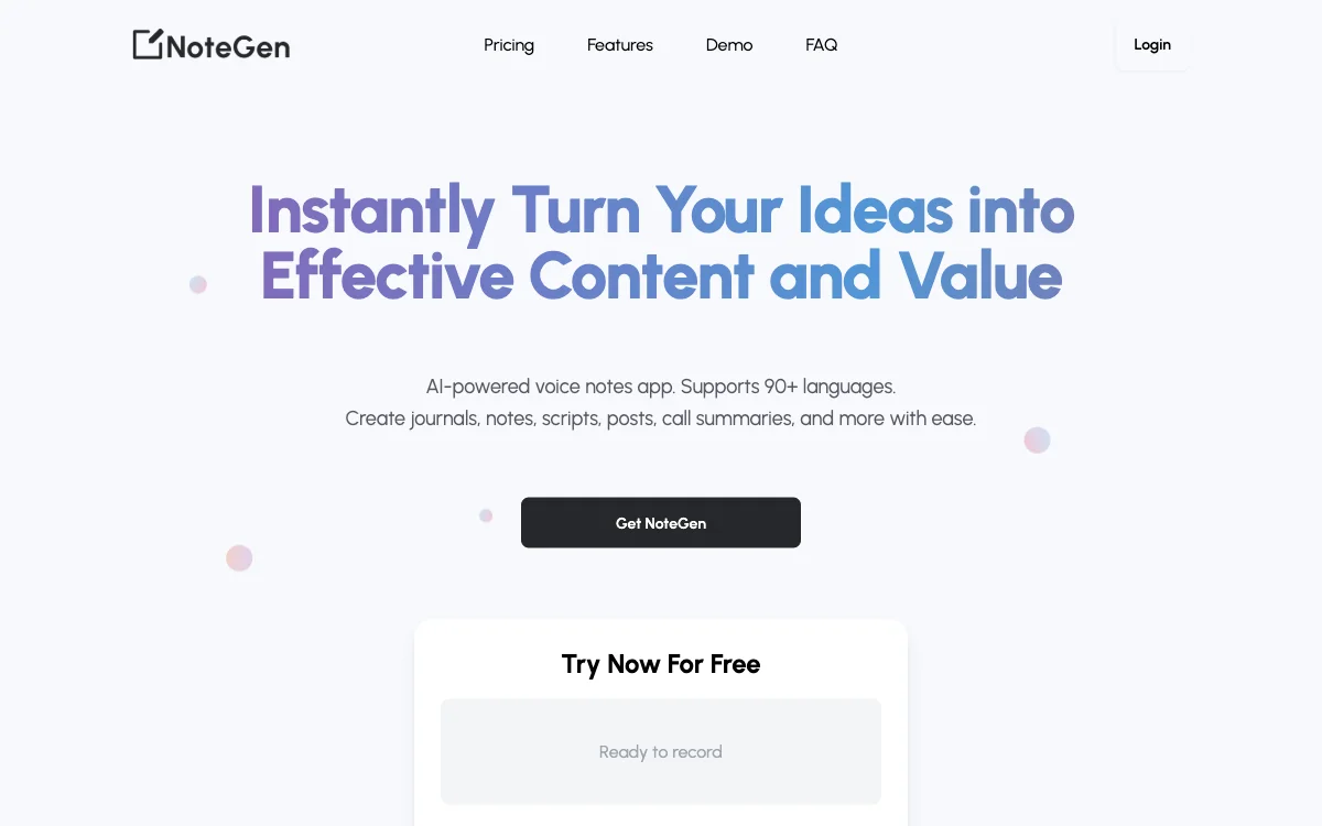 NoteGen: Transform Your Ideas into Valuable Content