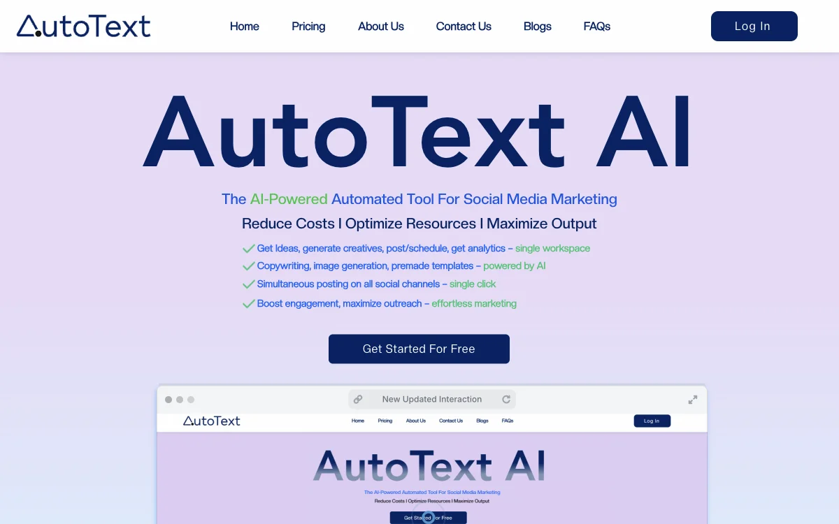 AutoText: Simplify Social Media Marketing with AI