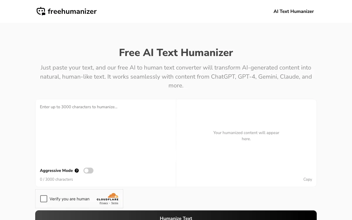 Free AI Text Humanizer - Transform AI Text to Natural