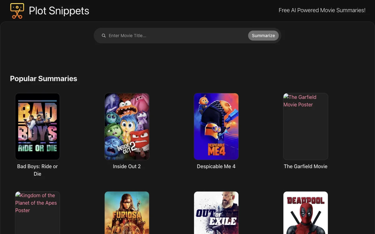 Plot Snippets: Resumos de Filmes Populares com IA