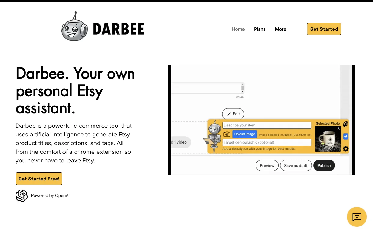 Darbee：助力Etsy卖家的AI智能列表工具，提升店铺竞争力