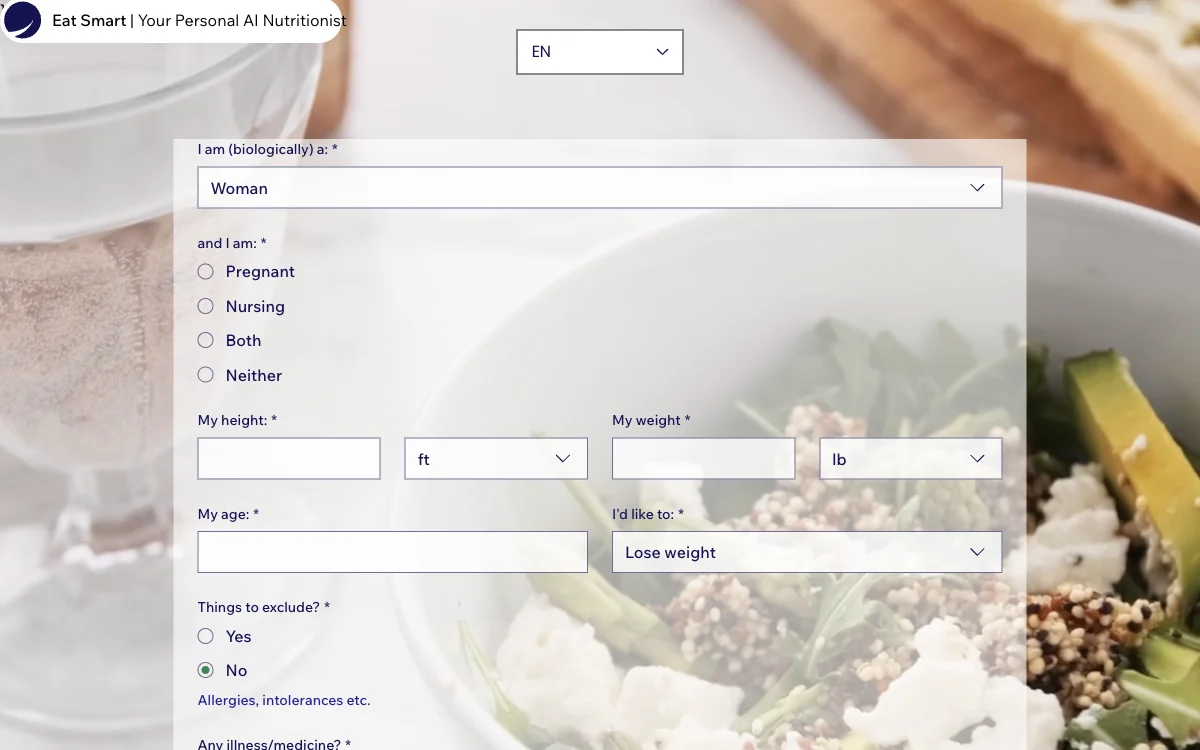 Eat Smart: AI-gedreven gepersonaliseerde dieetplannen