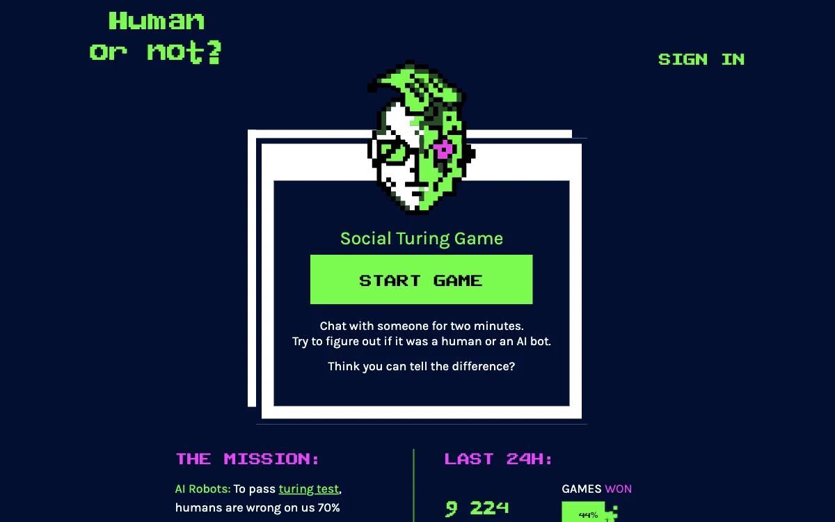 Human or Not: เกม Social Turing Game กลับมาแล้ว, เล่นเลย!