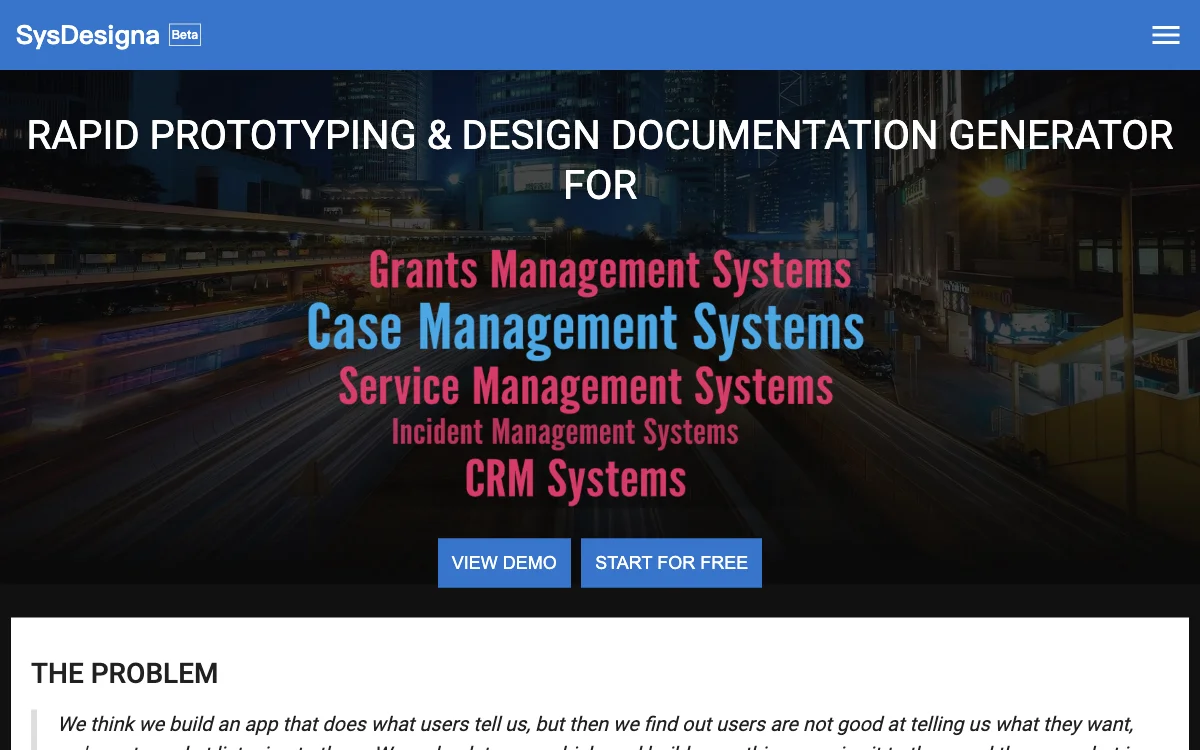 SysDesigna: Transform App Design with Rapid Prototyping & Docs