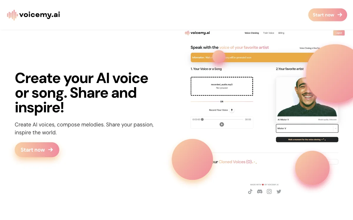 voicemy.ai - Tạo, Chia Sẻ và Truyền Cảm Hứng Với AI