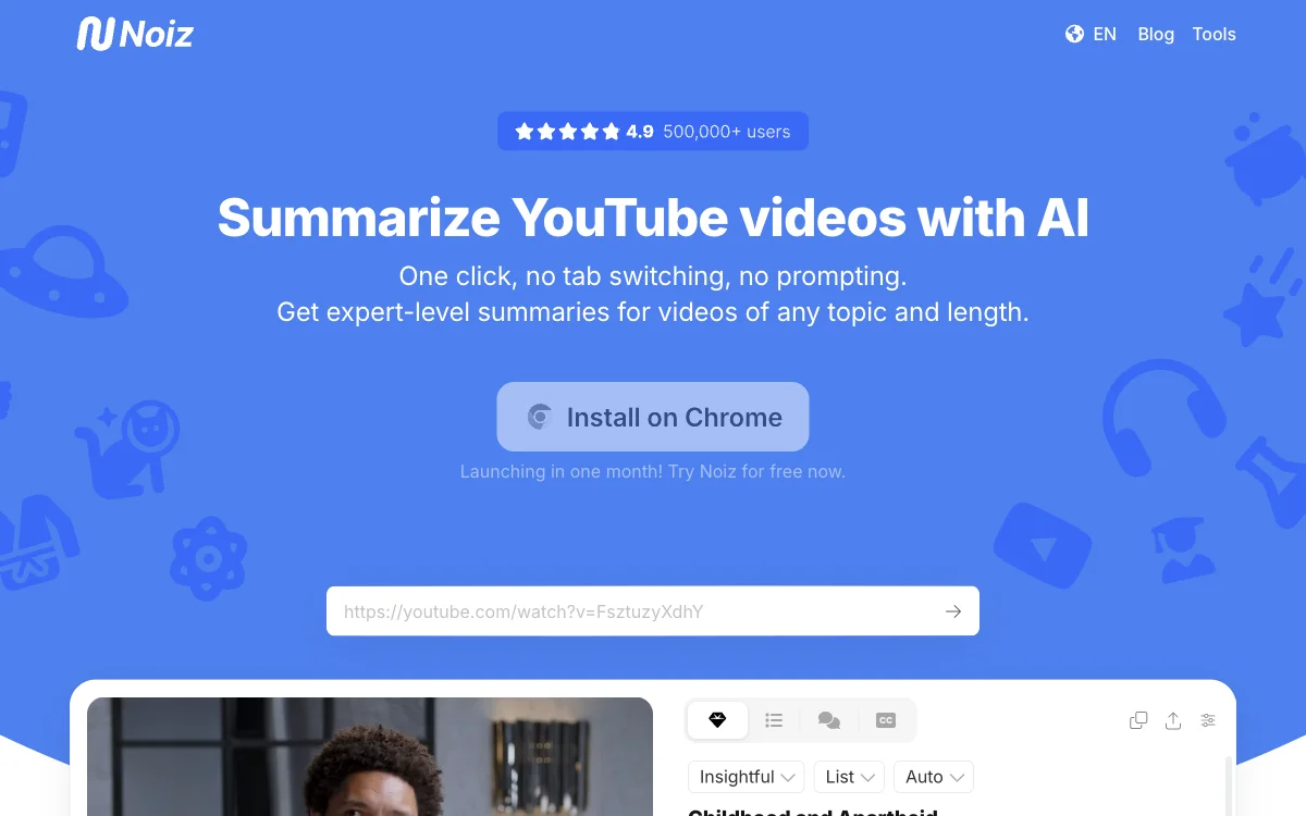 Noiz Video Summarizer : L'outil AI pour Résumer les Vidéos YouTube et Gagner du Temps