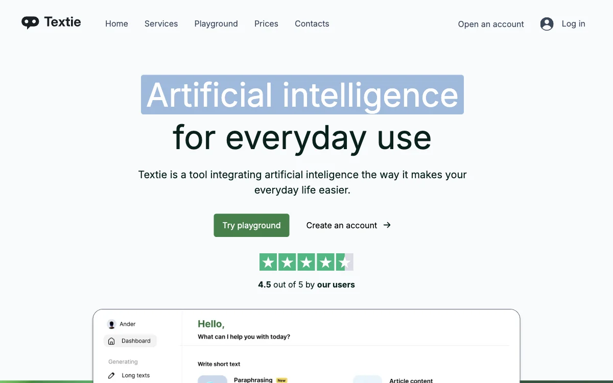 Textie.ai: الذكاء الاصطناعي لكل حالة استخدام