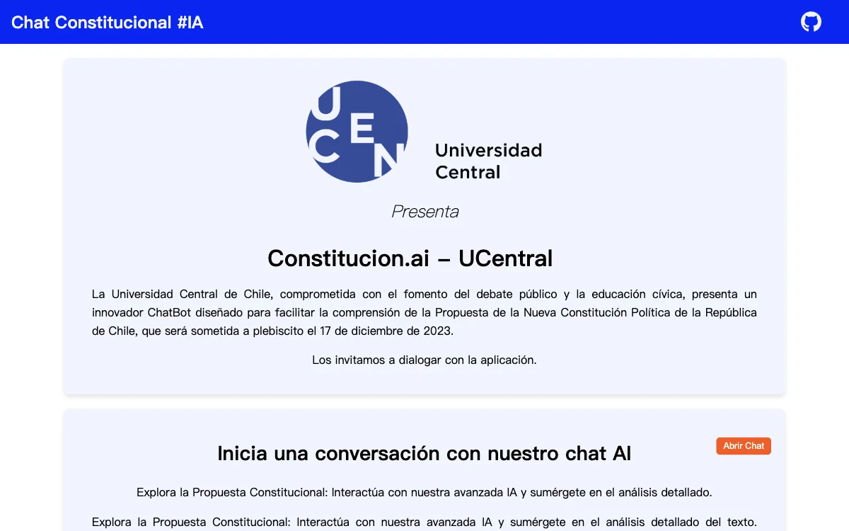 Constitucion.ai - UCentral : Faciliter la Compréhension de la Nouvelle Constitution Chilienne avec l'IA