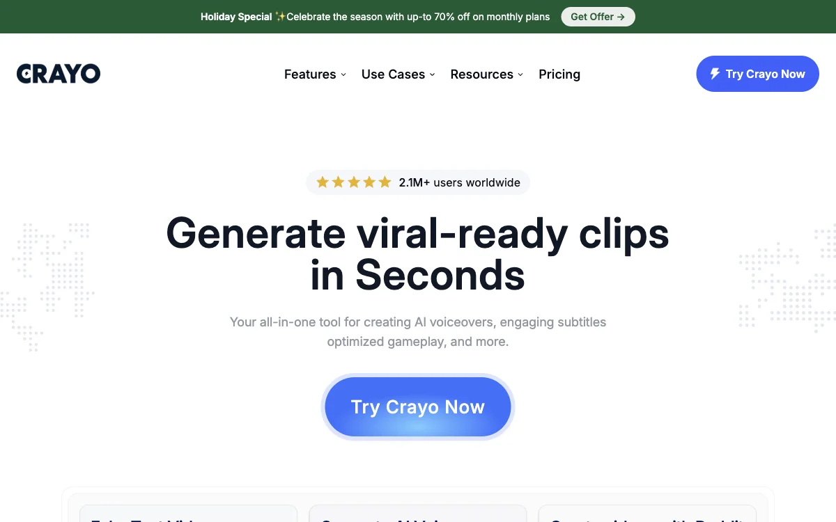 Crayo AI : Créez des clips virals en un instant