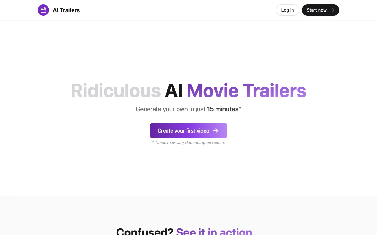 AI Trailers: إنشاء مقاطع فيديو سينمائية الذكاء الاصطناعي