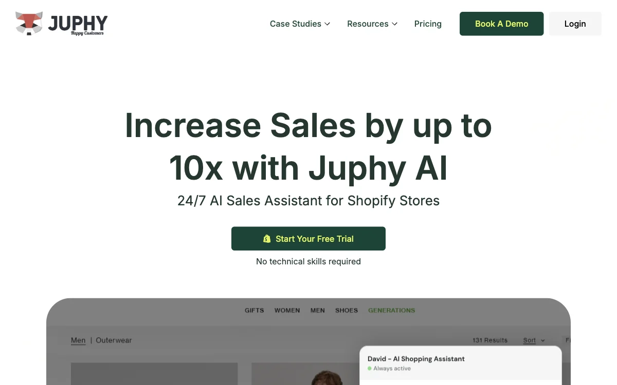 Juphy AI：助力Shopify商店销售的24/7 AI销售助手