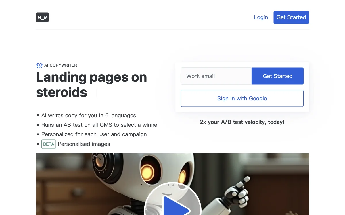 Wafrow: AI-Powered Copywriter for Enhanced Landing Pages