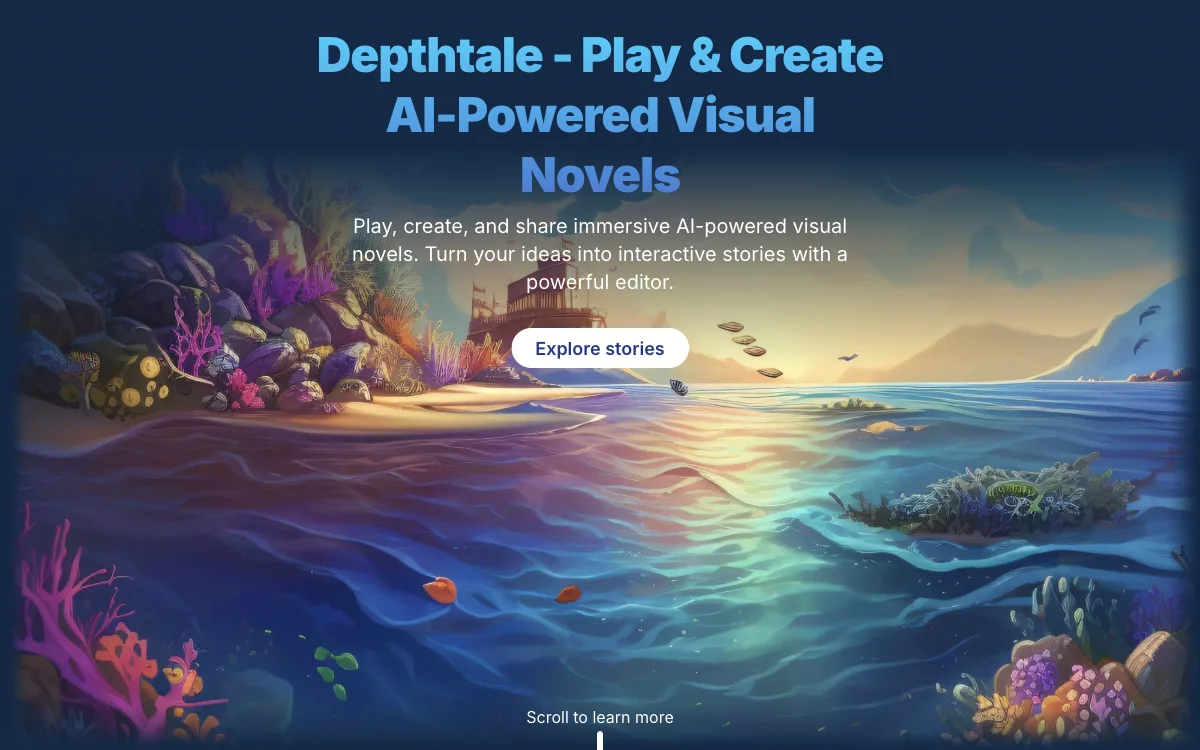 Depthtale - AI संचालित दृश्य उपन्यास का अनोखा संसार