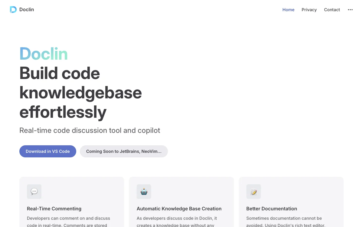 Doclin: Streamlining Code Documentation with AI