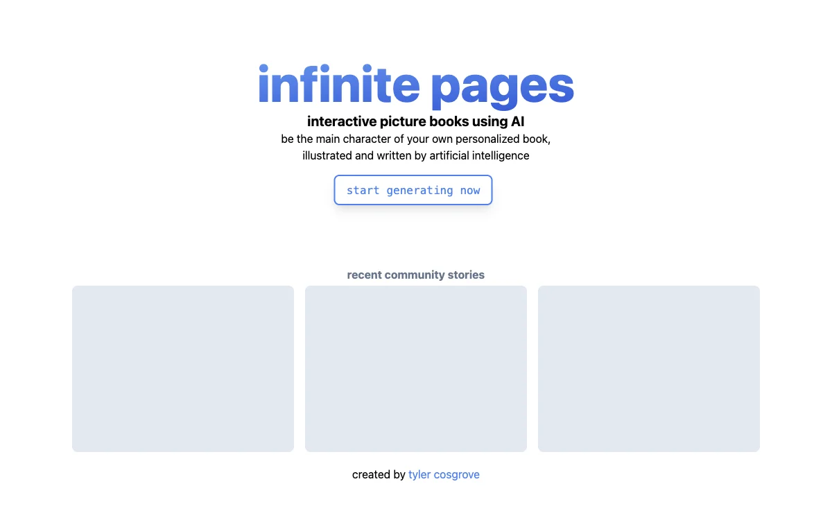 Infinite Pages：打造专属你的AI个性化互动绘本