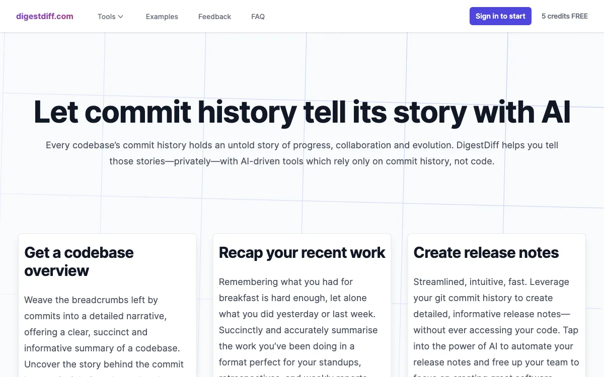 DigestDiff: Unlock Insights from Commit History with AI for Efficient Software Development