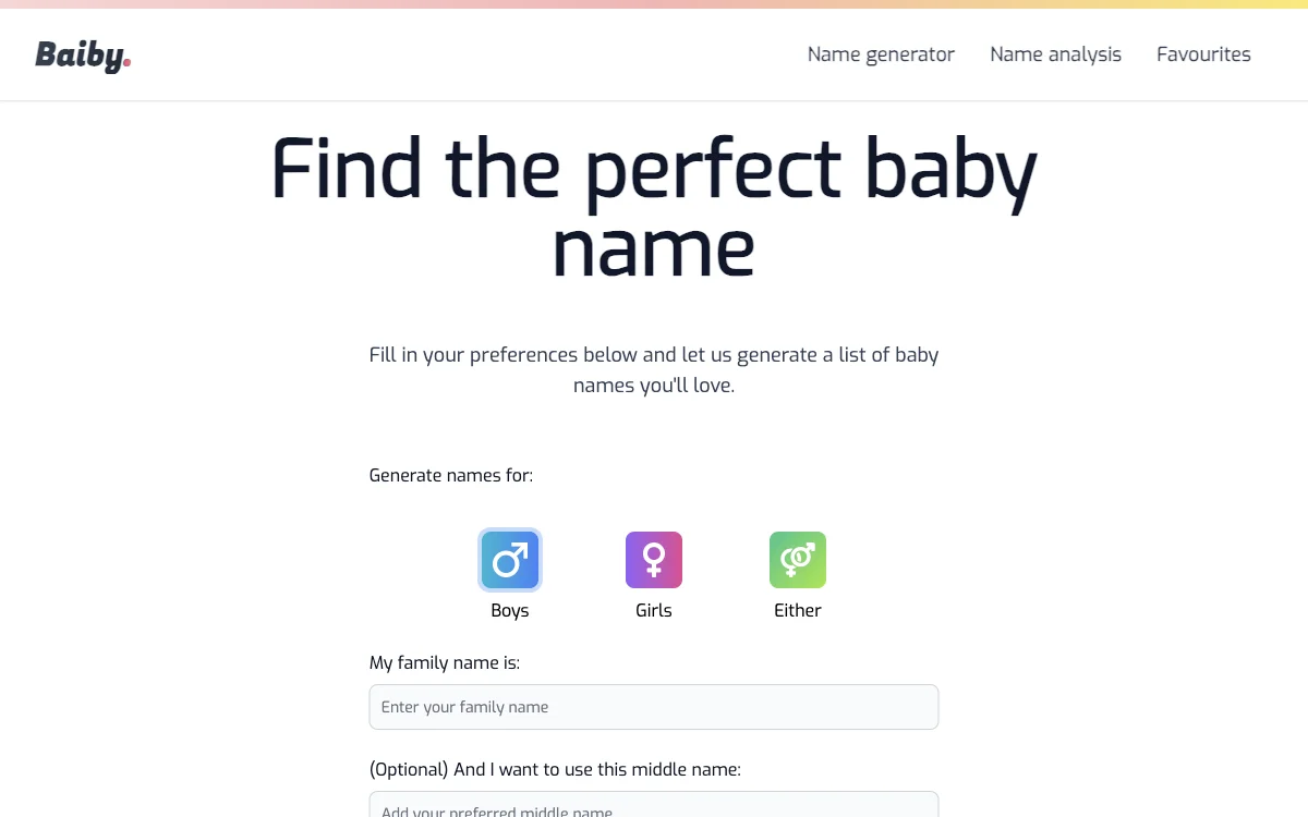 Baiby：智能生成心仪宝宝名字的得力助手