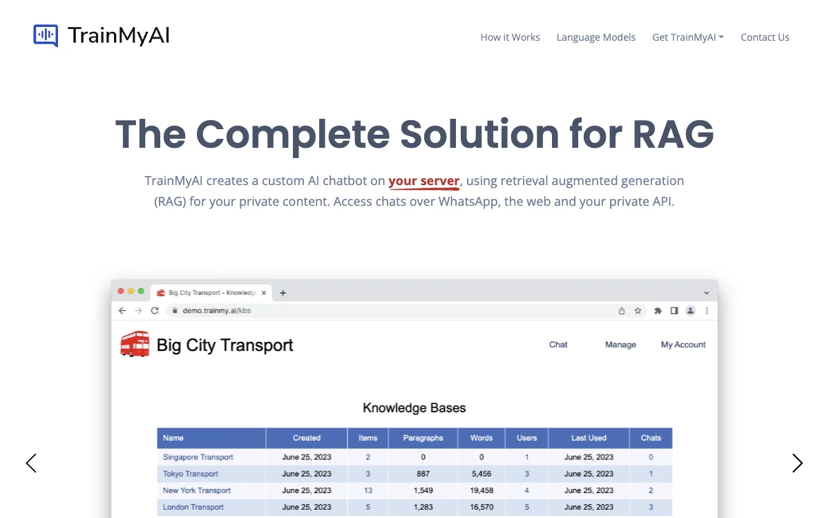 TrainMyAI: The Ultimate Solution for Customizable AI Chatbots with RAG