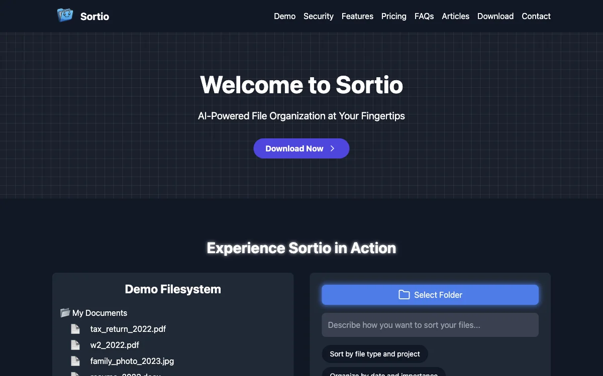 Sortio - AI驱动的智能文件组织工具