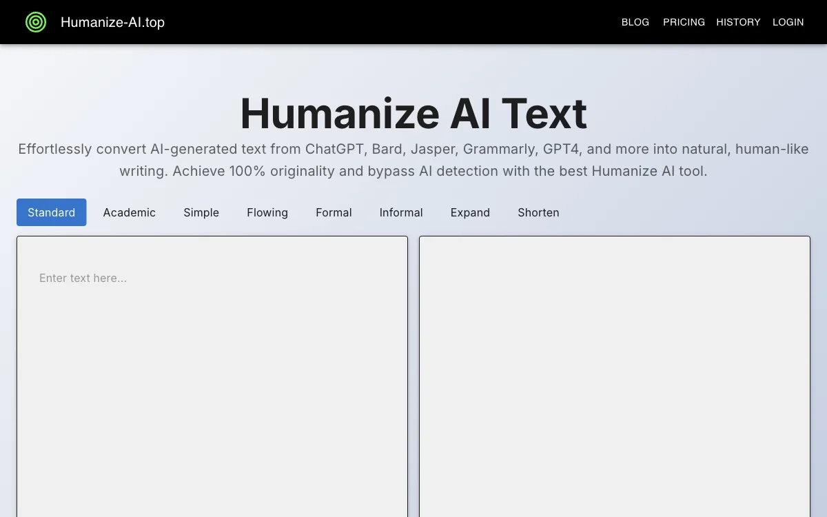 Humanize-AI.top: Chuyển đổi Văn Bản AI Thành Tự Nhiên