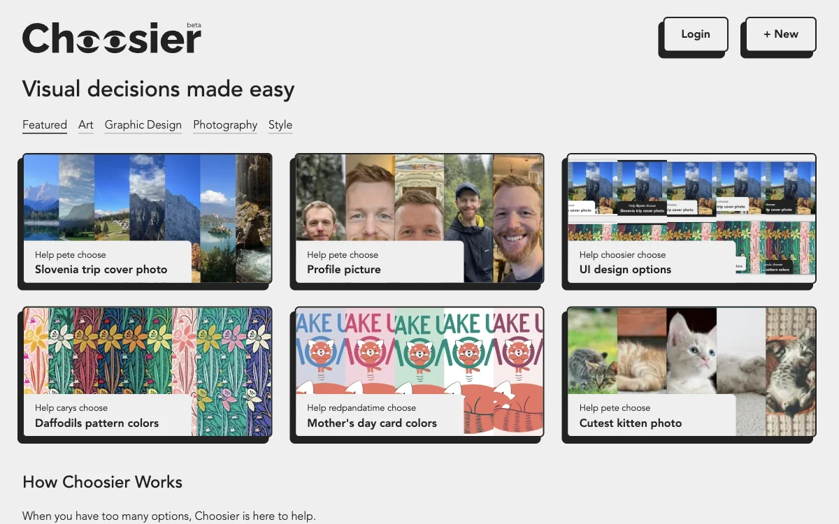 Choosier - Simplify Visual Decision Making