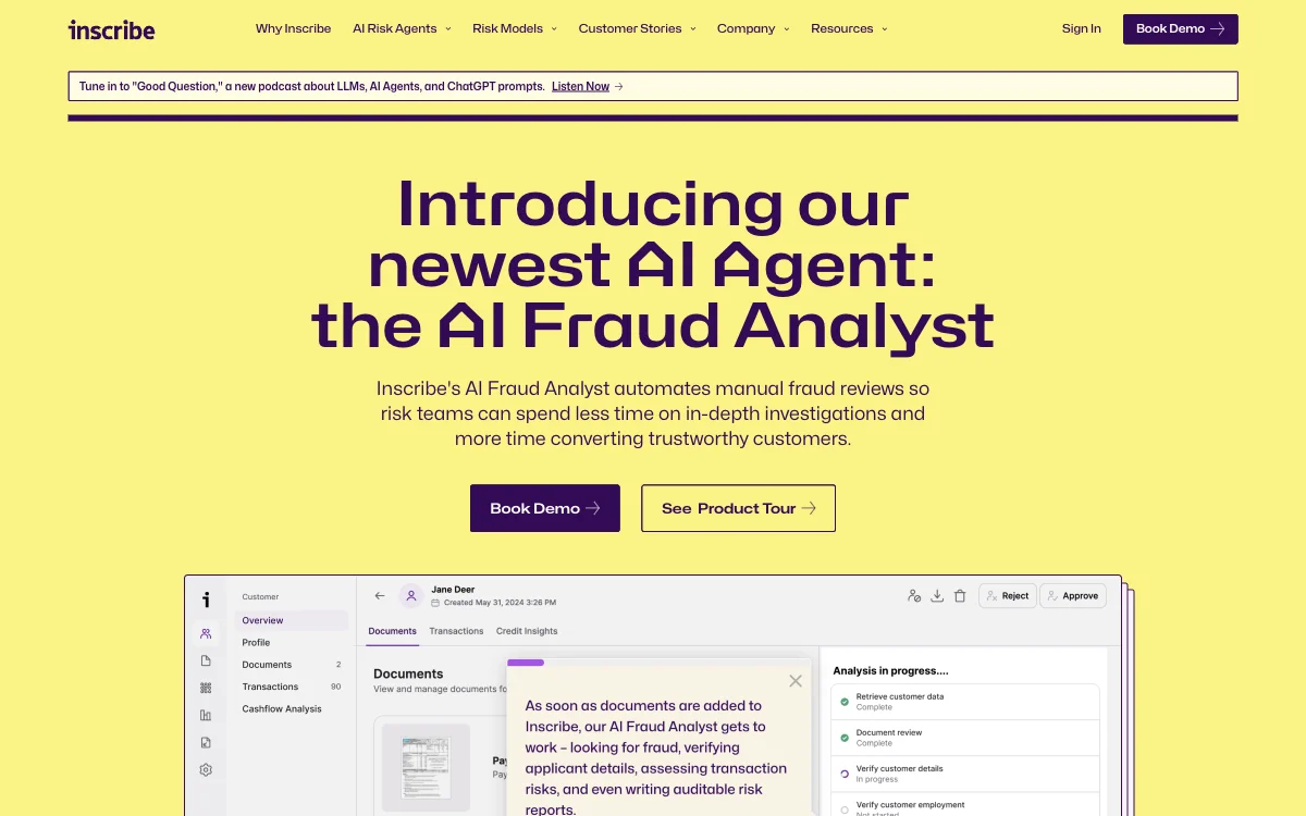 Inscribe: Automating Fraud Reviews and Boosting Productivity with AI Risk Agents