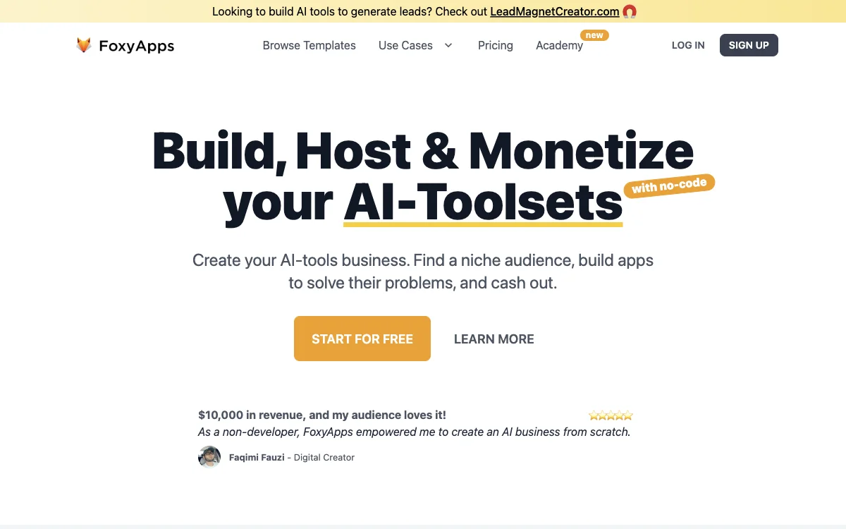 Build, Host & Monetize AI-Toolsets Effortlessly with LeadMagnetCreator.com