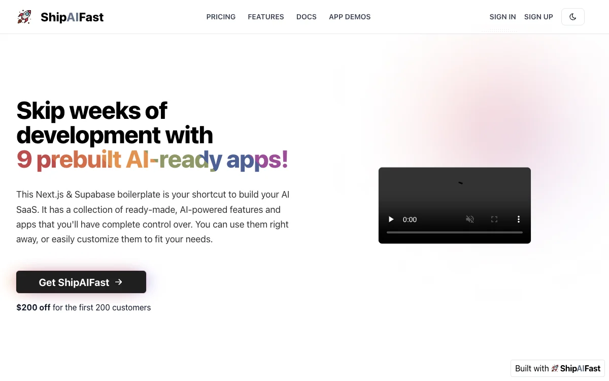 ShipAIFast: Your Key to Rapidly Shipping AI Ideas as Apps