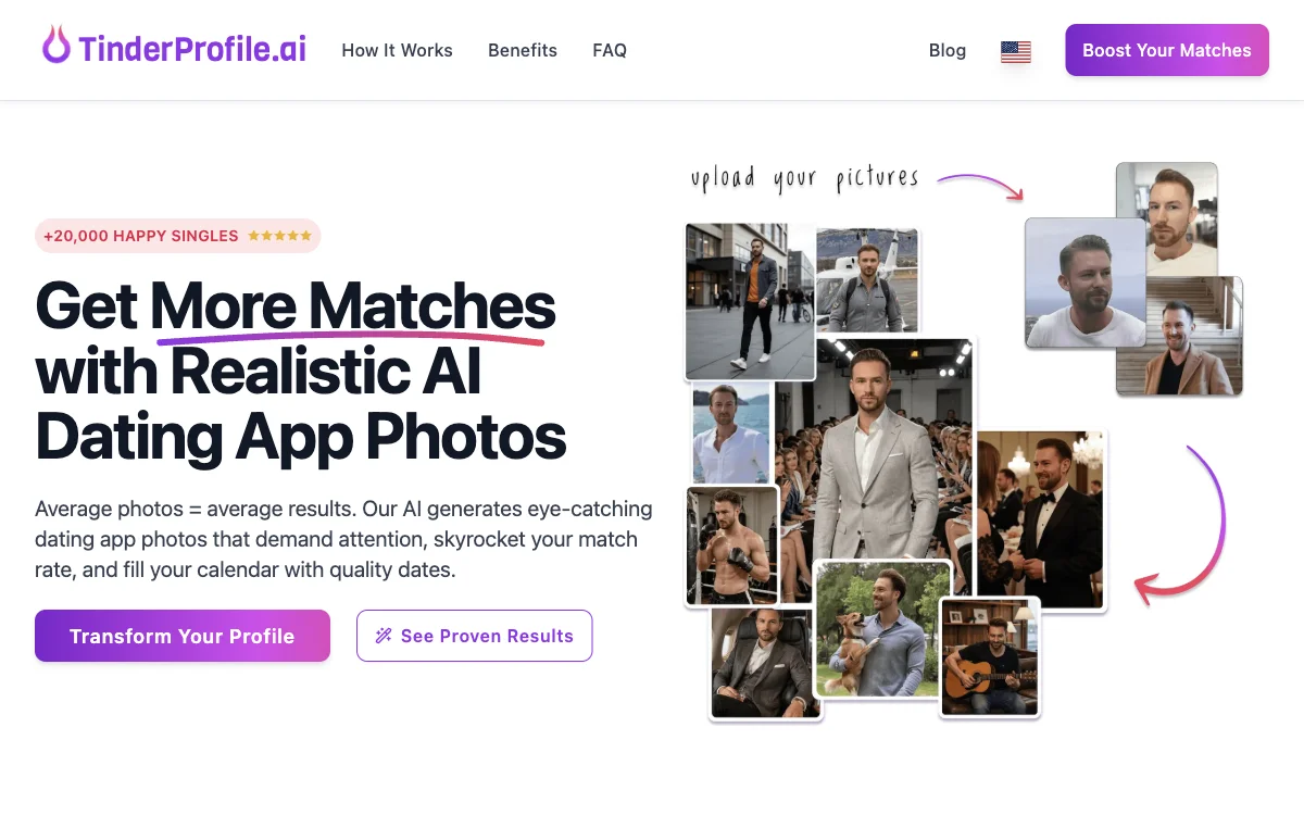 🥇AI 约会照片 - TinderProfile.ai 助您提升匹配率