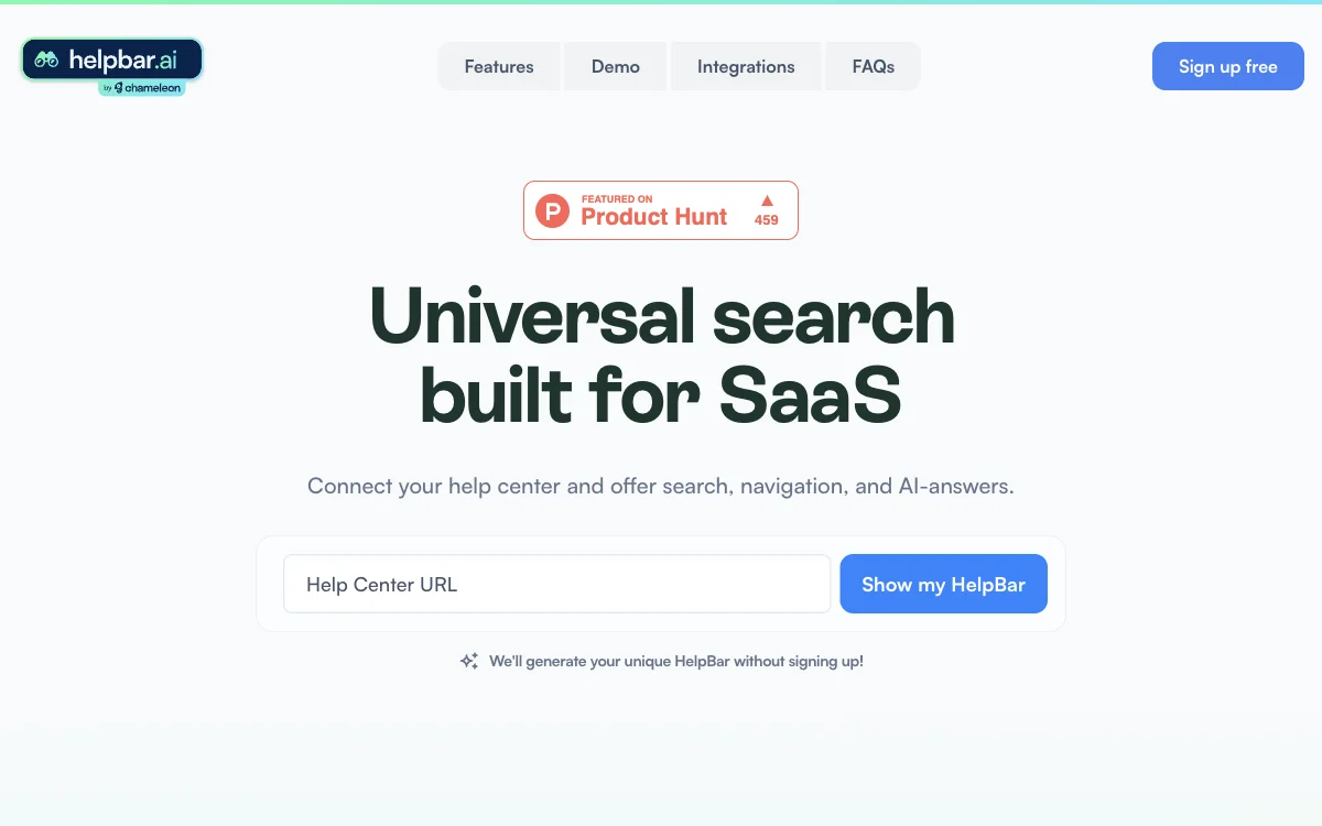 Helpbar: AI-Powered SaaS Search for Quick Info & Enhanced Experience