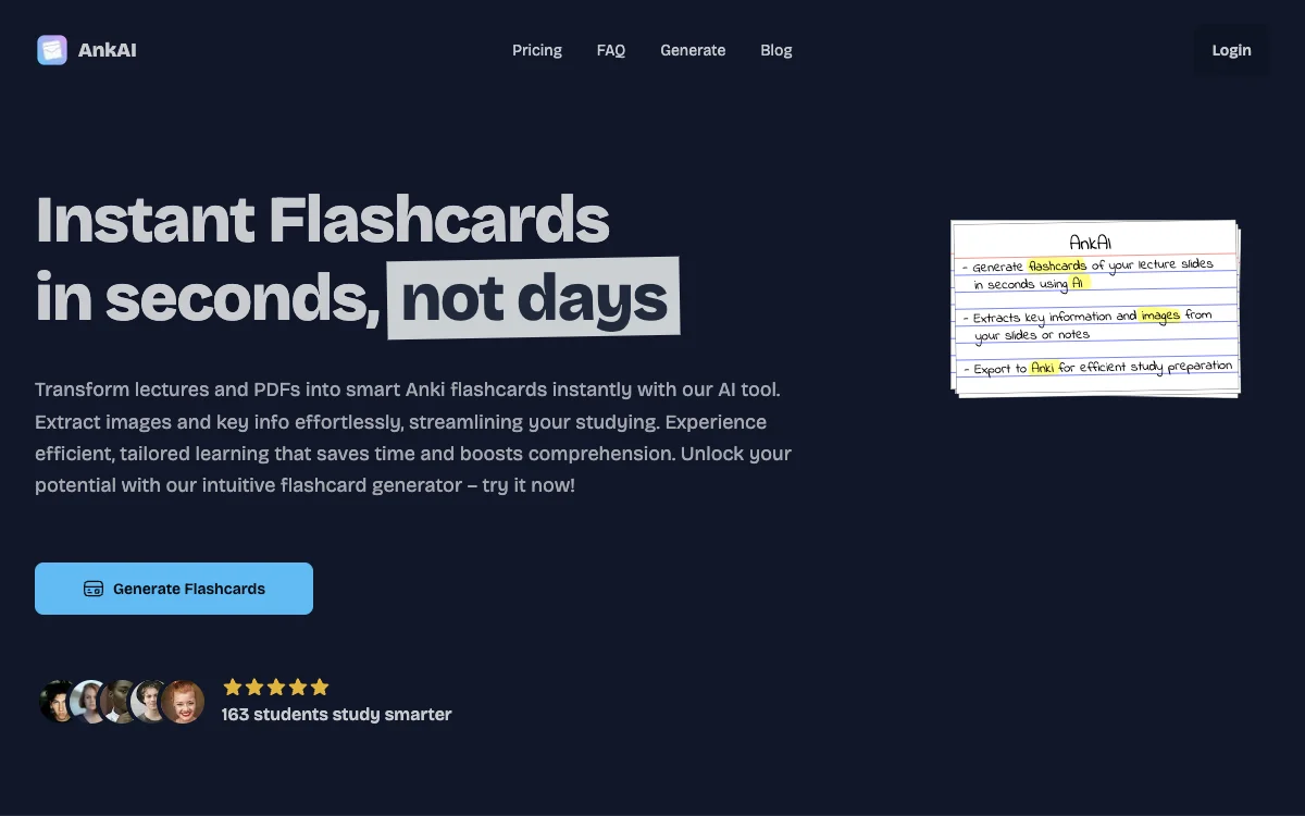 AnkAI: Instantly Generate Smart Flashcards with AI for Efficient Studying