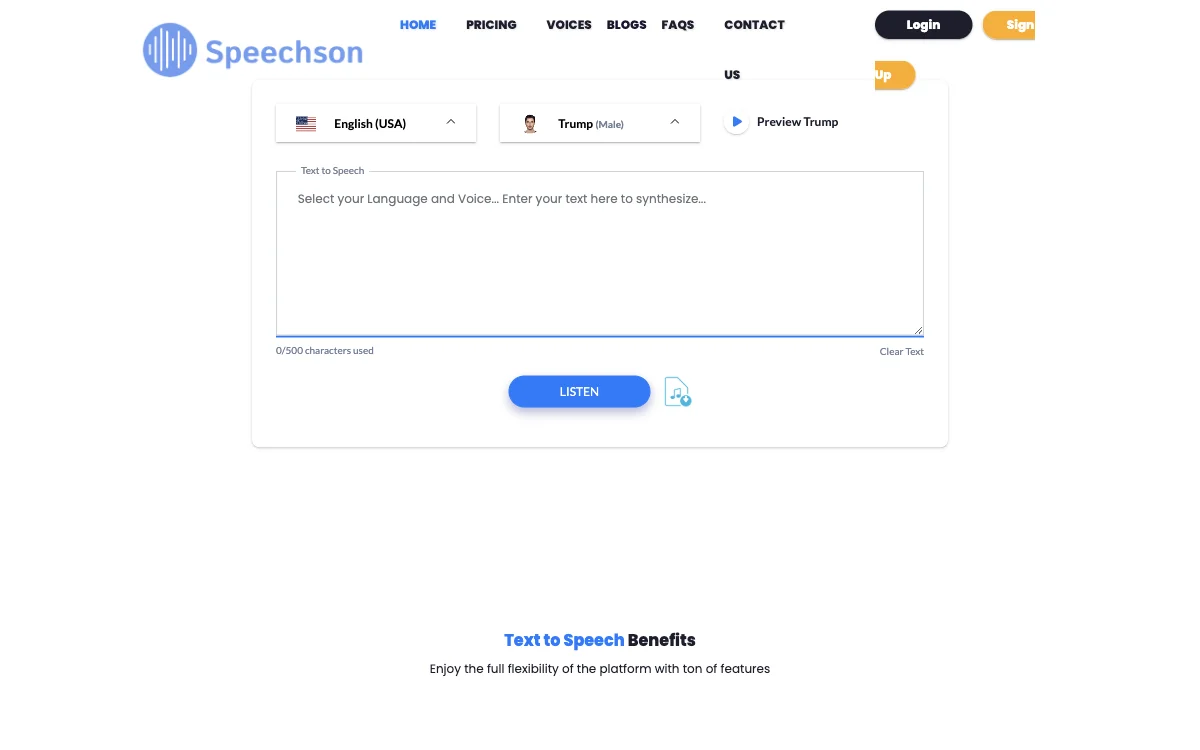 Speechson TTS: AI-Powered Text-to-Speech for Realistic Voiceovers