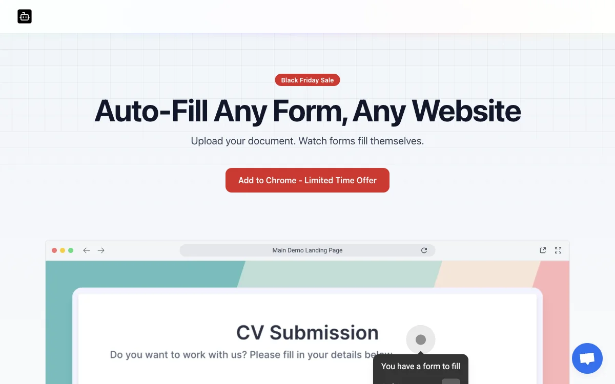 FillBot - AI 驱动的表单填写助手，Black Friday 特惠