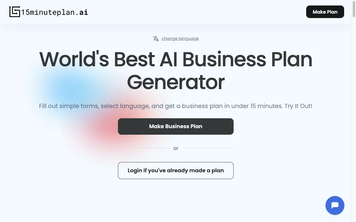 15minuteplan.ai: AI Business Plan Generator for Quick Results