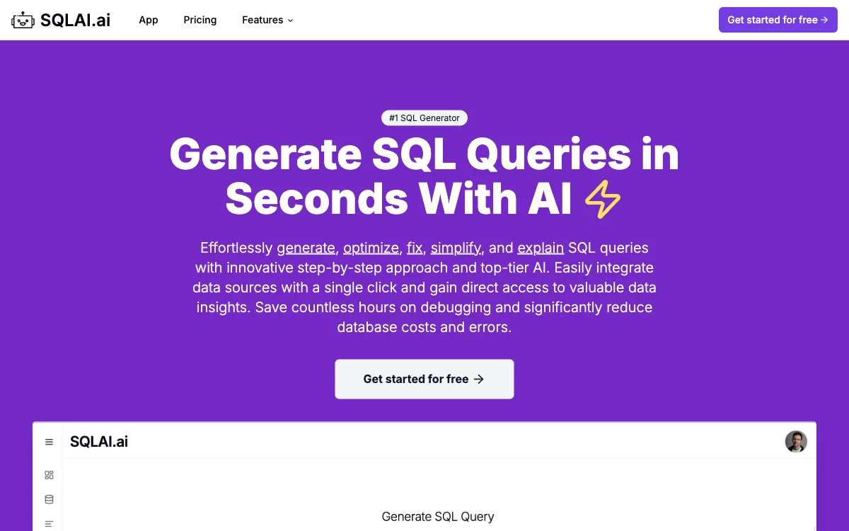 Genera Query SQL in Secondi Gratis - SQLAI.ai