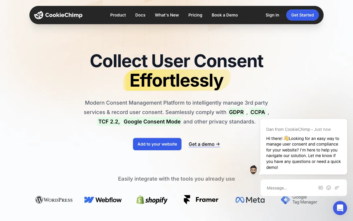 Streamline Consent Management with CookieChimp