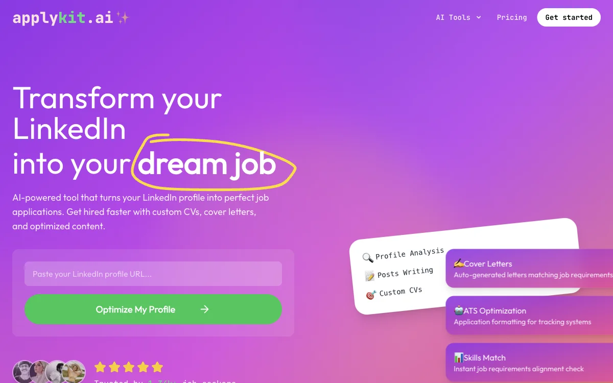 ApplyKit.ai: Transforming LinkedIn Profiles into Perfect Job Applications with AI