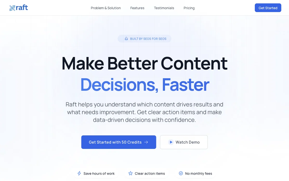 Raft: AI-Powered Content Audit Tool for Optimal Website Performance